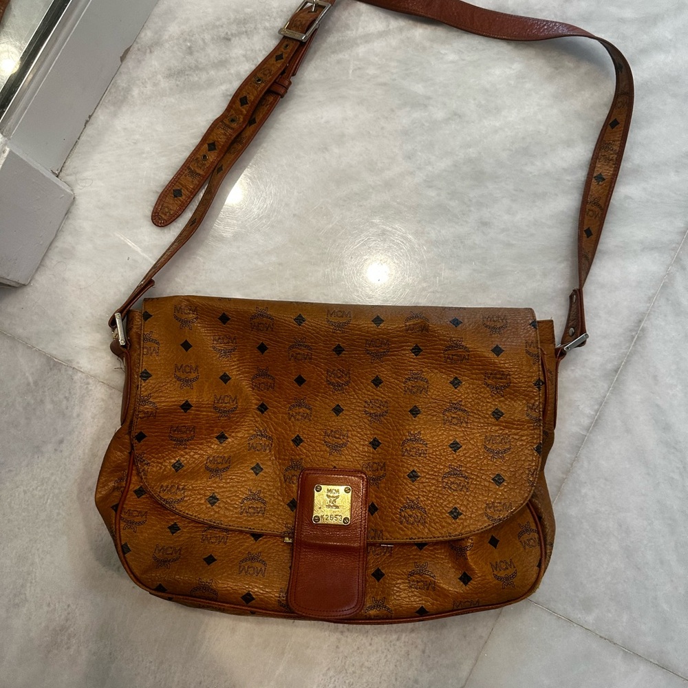 MCM vintage tan laptop bag